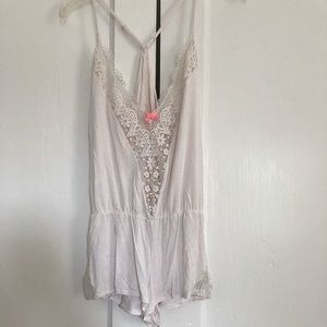 White Cream Small Victoria Secret Lace Romper
